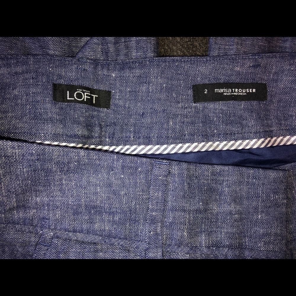 Linen/Denim Wide Leg Pant - Picture 5 of 6